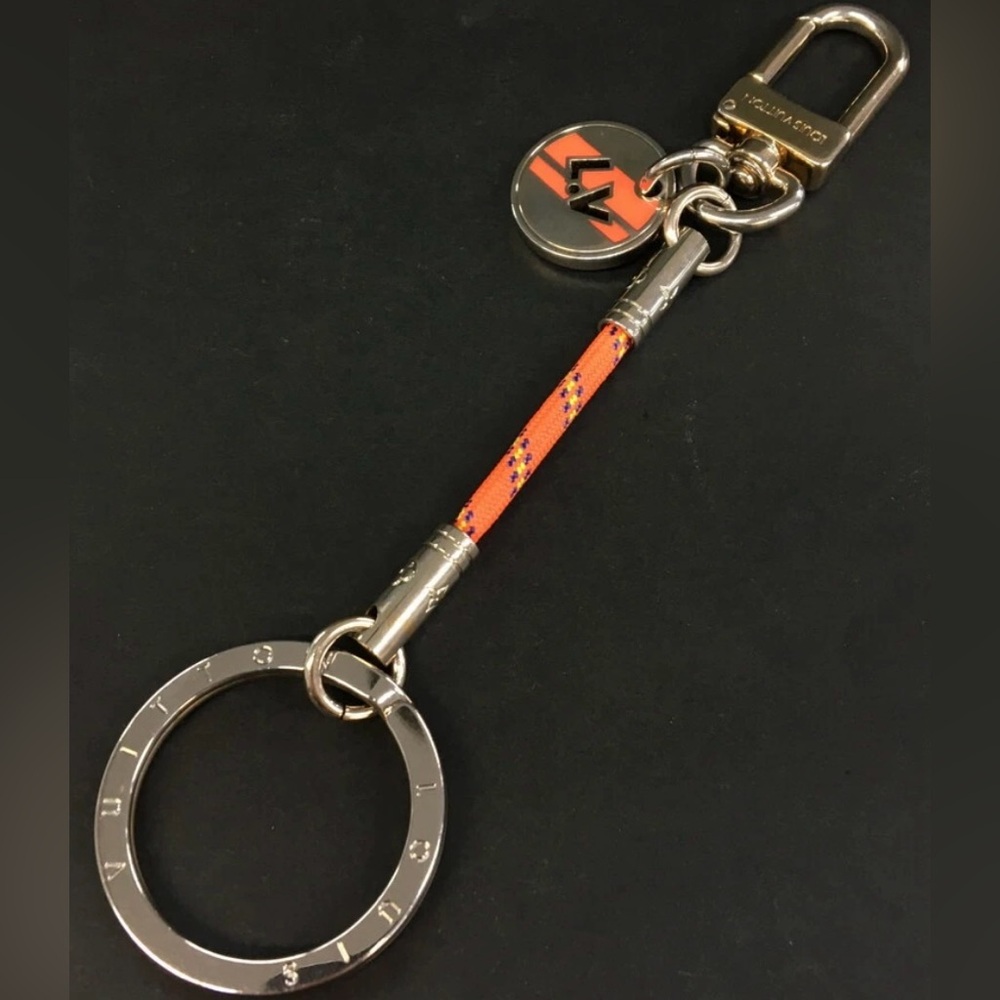 Louis Vuitton Orange and Silver Keychain